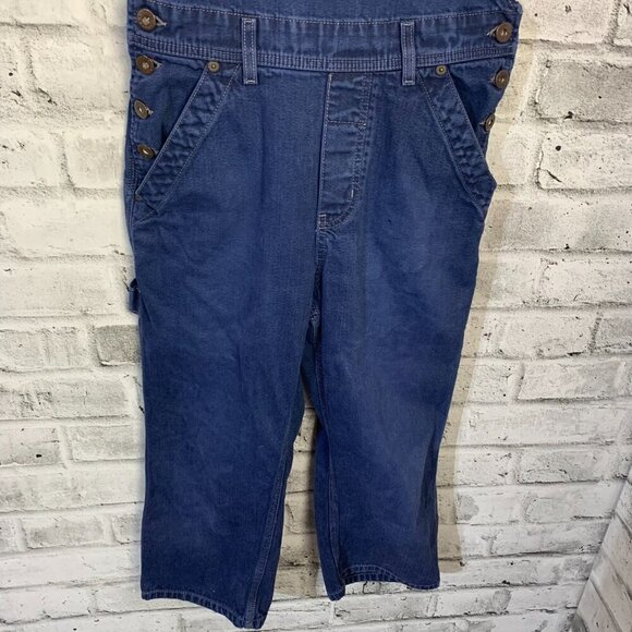 Vintage 90s Y2K Silver Jeans Denim Bib Overalls - Picture 5 of 16